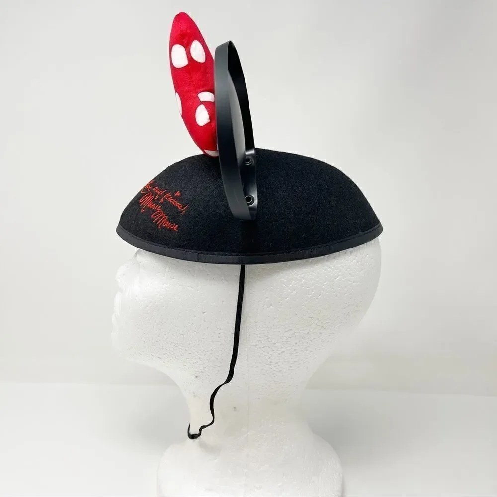 Disney Parks Ears Hat Minnie Mouse Polka Dot Bow Embroidered Signature